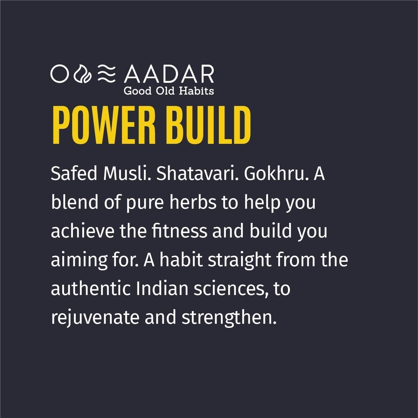 CROW AADAR Power Build | Ayurvedic Muscle Gain Capsules | Helps in Muscle Recovery and Improves Performance | 30 Capsules (Pack 2)