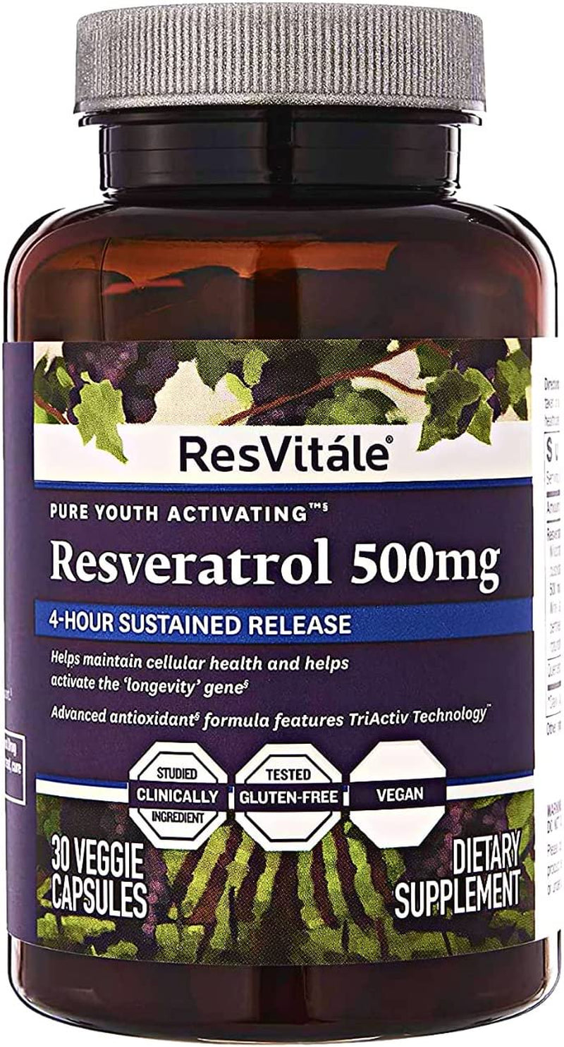 Resvitale Collagen Enhance anti Aging Skin Care Collagen Supplement - Hydrolyzed Collagen Peptides with Hyaluronic Acid and Resveratrol - Skin Food & Joint Support Collagen Capsules, 1000Mg, 60 Caps
