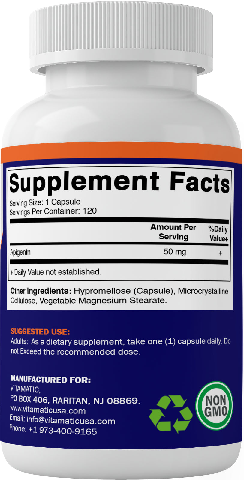 Vitamatic Apigenin 50 Mg 120 Veg Capsules