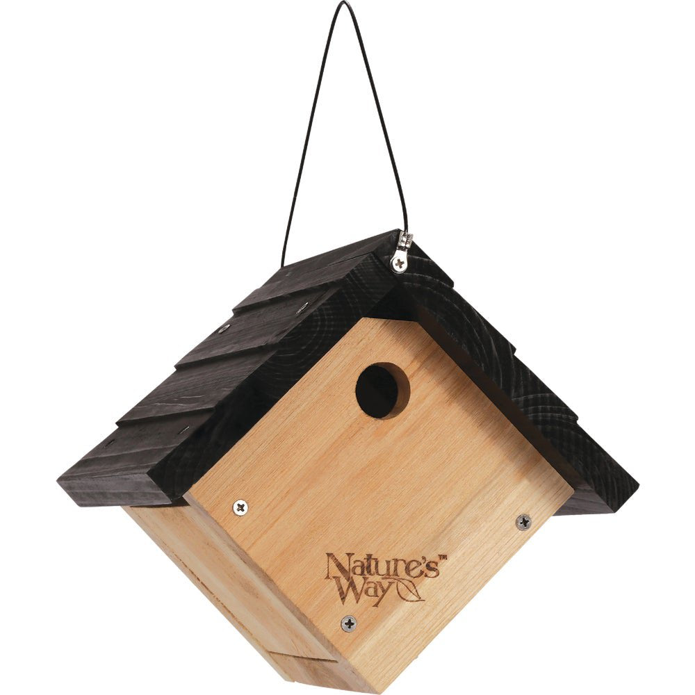 1PACK Nature'S Way 9 In. W. X 8 In. H. X 8 In. D. Natural Cedar Wren Bird House