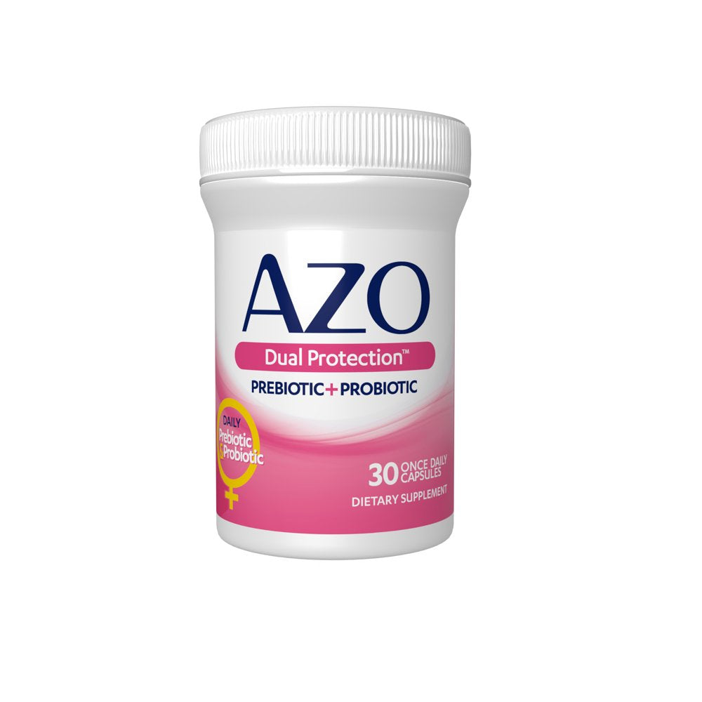 AZO Dual Protection™, Urinary + Vaginal Support*, Women'S Prebiotic and Clinically-Proven Probiotic, 30 Count