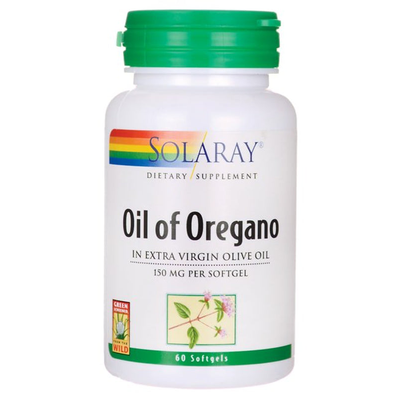 Solaray Oil of Oregano 150 Mg | Extra Virgin Olive Oil Base | Whole Aerial | Healthy Immune & Intestinal Flora Support | Vegan & Non-Gmo | 60 Softgels