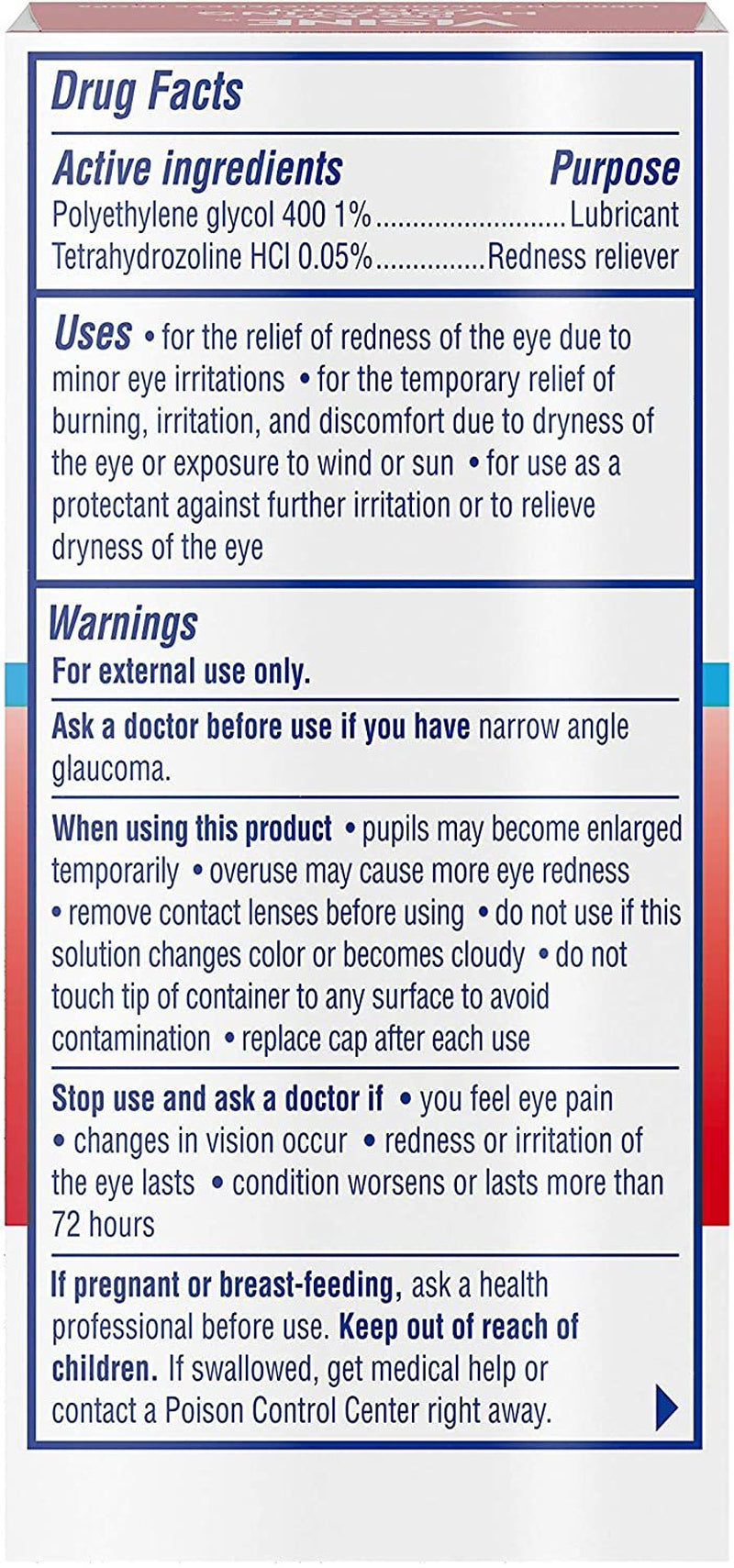 Visine Red Eye Hydrating Comfort Lubricating Eye Drops, 0.5 Fl. Oz