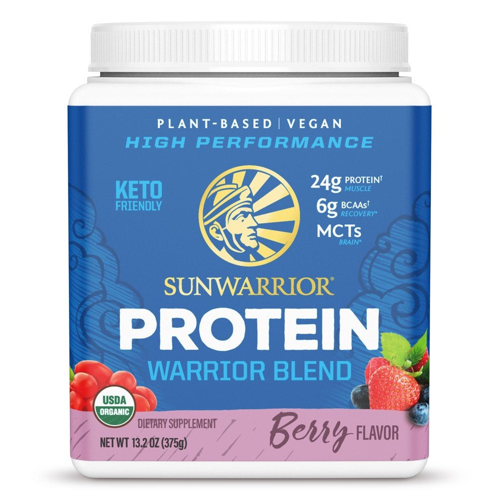 Sunwarrior Warrior Blend Plant-Based Organic Protein Berry -- 13.2 Oz
