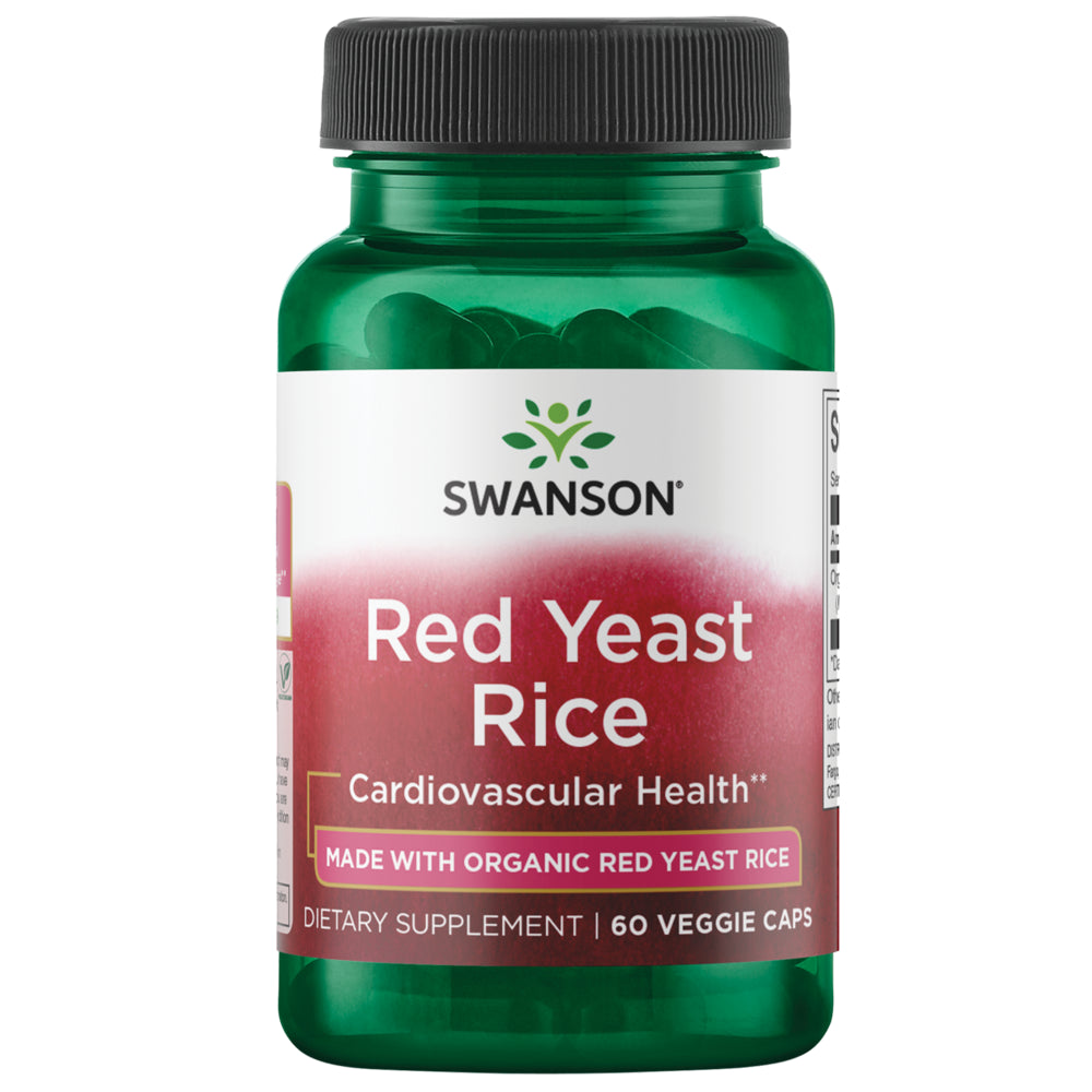Swanson Red Yeast Rice Made with Organic Red Yeast Rice 600 Mg 60 Veggie Capsules